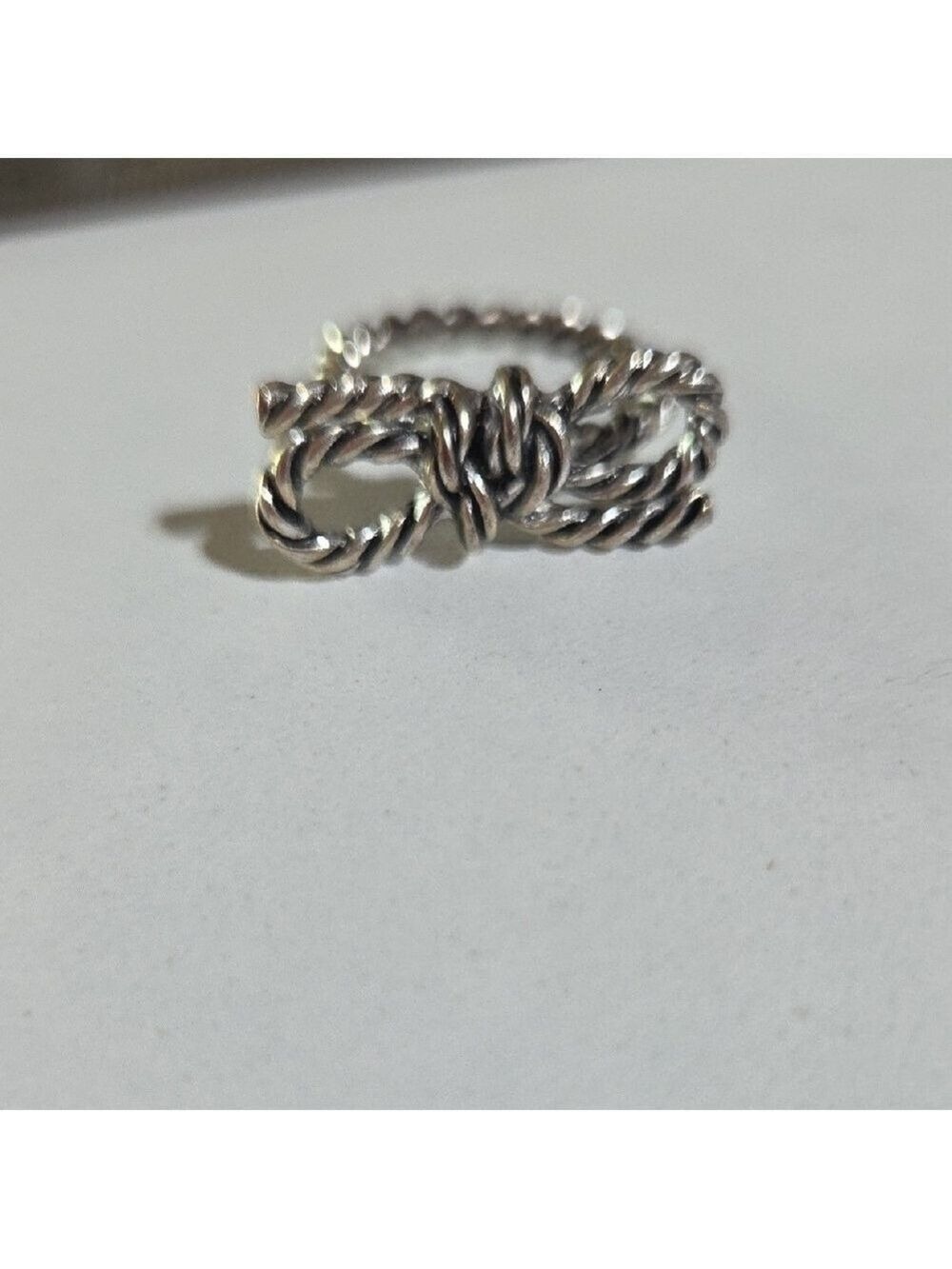 Silver Rope Twisted Ring Size 7.5 - Picture 6 of 7